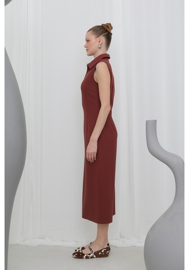 Soul 32149 Kadın Fermuar Detaylı Midi Elbise Burgundy Soul 32149 Kadın Fermuar Detaylı Midi Elbise Burgundy