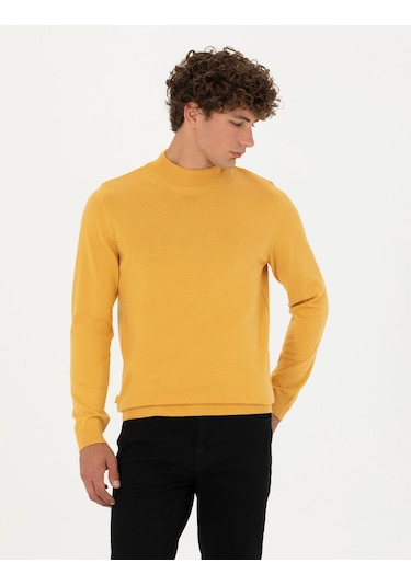 Pierre Cardin Erkek Hardal Triko Kazak 50276161-vr072 Hardal