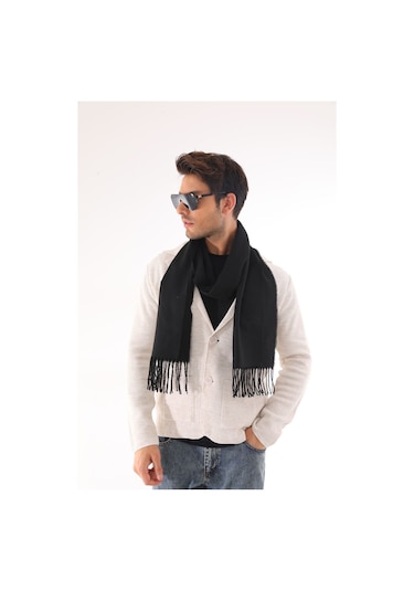 Ritagarcia Unisex Yumuşak Dokulu Siyah Atkı Siyah