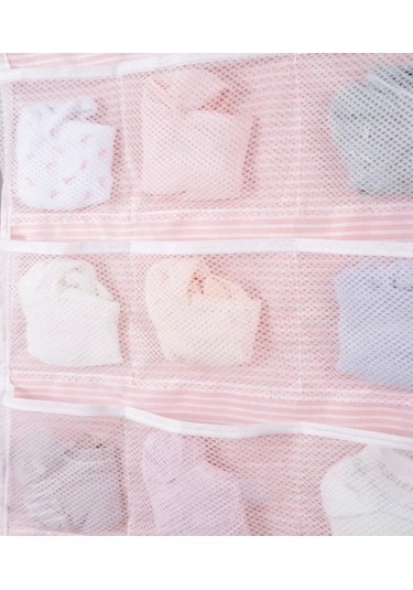 20 Cepli Dolap İçi İç Çamaşırı Organizeri I İki Taraflı Askılı Dolap Içi Sütyen Düzenleyici D Pembe
