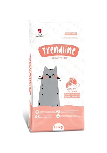 Trendline Kuzu Etli Yetişkin Kedi Maması 15 KG