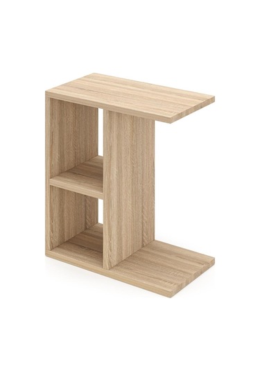 Bafa C Sehpa Servis Sehpası Yan Sehpa Zigon Sehpa Koltuk Sehpası Meşe