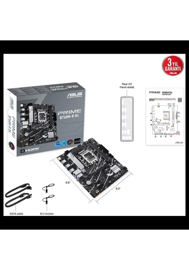 Asus Prıme B760m-r D4 5333mhz Oc Ddr4 Soket 1700 M.2 Hdmı Matx Anakart