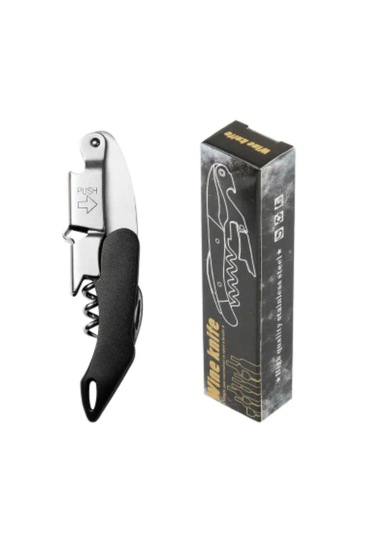 Atay Garage Tirbuşon Siyah Saplı Paslanmaz Çelik Siyah