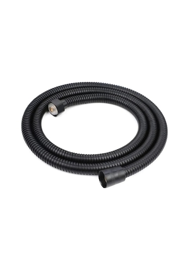 1.sınıf Dayanıklı Spiral Duş Hortumu Siyah Metal Örgülü 1.5 M Kyk1010 Siyah
