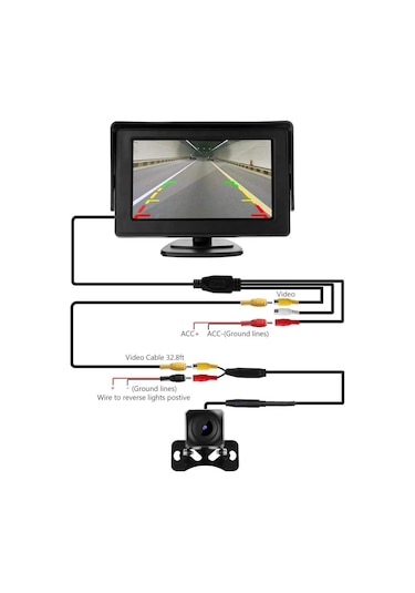 Navigold Ön Yan veya Arka  İç Dış Kullanıma Uyumlu 170 Derece Araç Kamerası