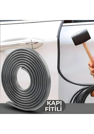 Audi A7 Oto Araç Kapı Koruma Fitili 5 Metre Parlak Gri Renk