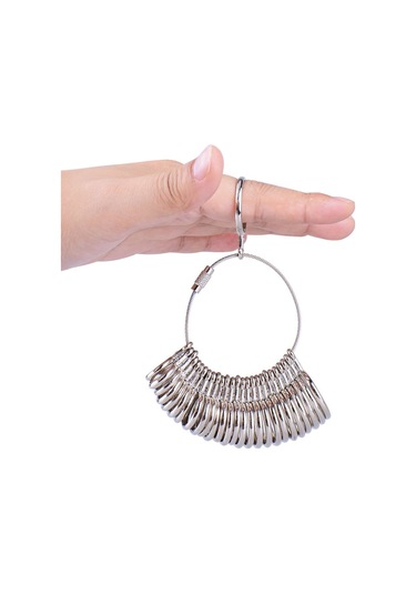 Mufunye Gümüş Yüzük Ölçer Ölçer Aleti Parmak Ölçme Çubuğu Metal Yüzük Mandrel Abd Beden Seti 1-13 27 Parça Daire Modelleri