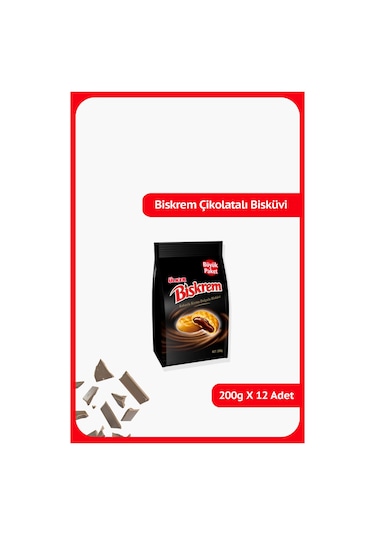 Ülker Biskrem Kakaolu Büyük Boy Poşet 200 Gr X12 Adet