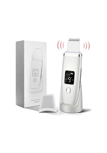 Ultrasonik Cilt Akne Siyah Nokta Yüz Masajı Iyon Cilt Bakımı Cihazı Lıvaqs Beyaz