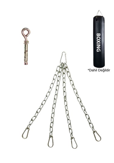 Boks Kum Torbası Tavana Asma Seti Aparatı 4 Kollu Zincir Askı Gri