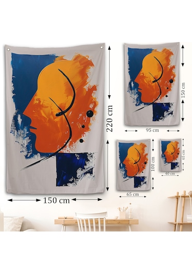 Yağlıboya Görünümlü Soyut İnsan Silüeti Duvar Örtüsü-7650