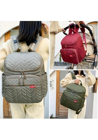 Wangxi Anneler İçin Büyük Kapasiteli Kırmızı Sırt Çantası Temel Gereksinimleri Taşıma Seyahat Ve Puset Kullanımı İçin Mükemmel Kirmizi