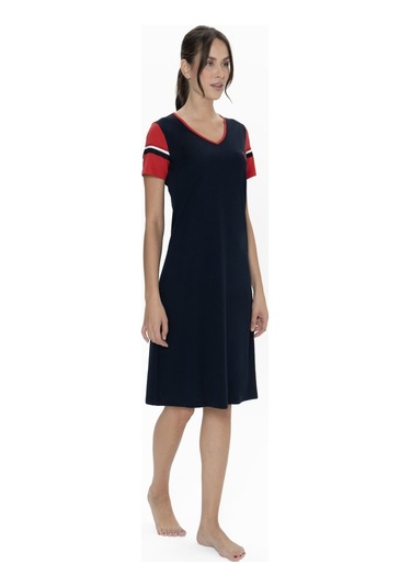 U.s. Polo Assn. 20009 Kadın Lacıvert Kısa Kollu V Yaka Gecelik Lacivert