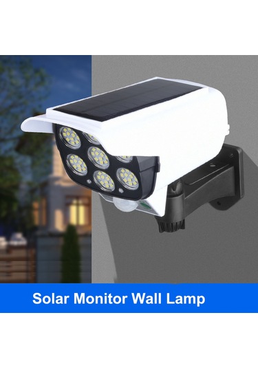 Qingmipy Güneş Enerjili Dış Mekan Aydınlatma Led Simülasyon Kamera Güvenlik Işığı, Hırsızlık Önleyici Siyah