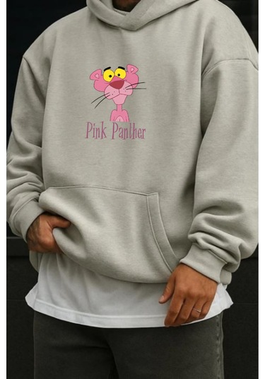 Pink Panter Baskılı Sweatshirt Gri