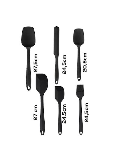 Perotti 15675 Kitchenmate Juan Black 6 Parça Silikon Spatula Seti