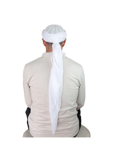 İhvanonline Dolama Sarık Bezi Beyaz Renk - 140 X 140 Cm Beyaz