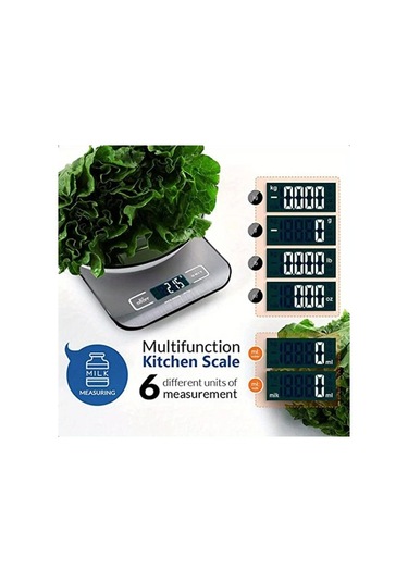 Oldfriend Qisebin Dijital Mutfak Terazisi 999g/2lb Hassas Tare Dönüşüm Siyah Siyah
