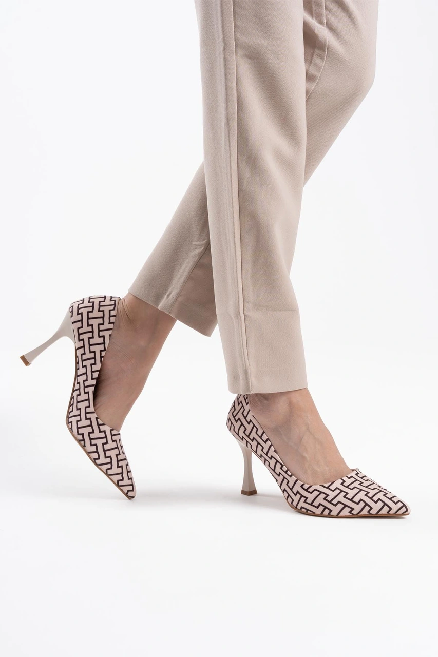 Kocadal Kocadal Kelsey Kadın Bej Desenli Stiletto Muhtelif