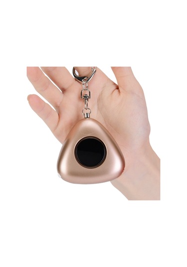 Kişisel Koruma Üçgen Alarm Anahtarlık 120db Kadın Acil Durum Alarmı Led'li Altın