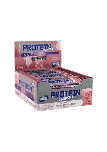 Muscle Station Supreme Crunchy Protein Bar 40 Gr 24 Adet - Ruby Çikolata