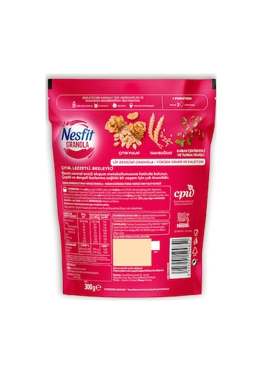 Nesfit Granola Kabak Çekirdekli Turna Yemişli 300 Gr
