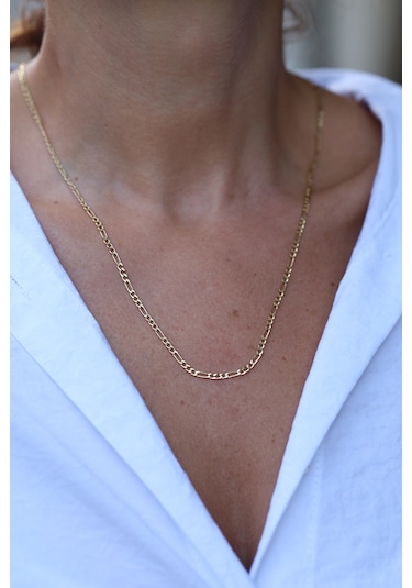 14 Ayar Altın Figaro Zincir Znc23437 Sarı Altın