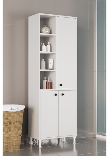 Evdemo Selen Çok Amaçlı Mutfak Banyo Dolabı Beyaz