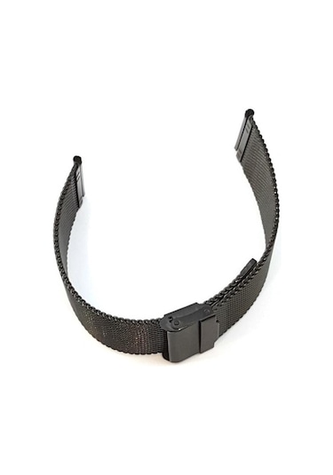 Hasır Kol Saat Kordonu Siyah Çelik Çift Kilit 24 Mm Ø1,90 Mm