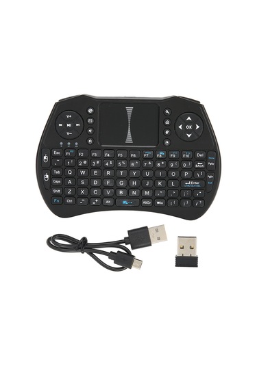 Mini Kablosuz Klavye Uzaktan Kumanda 2.4ghz Usb Alıcı Qwerty Android Tv Kutusu Dokunmatik Yüzey A8black