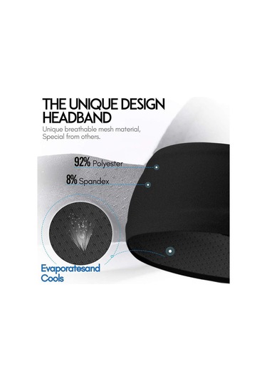 Vkemall Erkek Spor Bandı Siyah+gri 2'li Paket - Teri Emici, Kaymazsız, Uv Koruyucu, Elastik Ve Rahat Kumaş Kırmızı