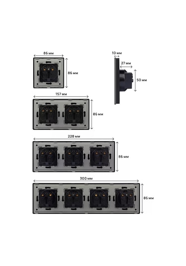 Dealuxx Cam Çerçeveli Tekli Gri Priz 193877358