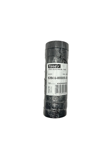 Tesa 53988 Siyah Pvc Elektrik Bandı-10'lu Avantaj Paketi