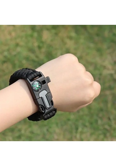 Bfs 5'i 1 Arada Çok Fonksiyonlu Hayatta Kalma Bilekliği Pusula, Düdük, Çakmak Taşı Ve Şemsiye İpi B