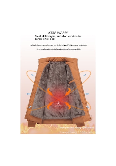 Genç Ve Orta Yaşlı Erkekler İçin Kadife Ve Pamuklu 2025 Yeni Pamuk Dolgulu Ceketler Açık Haki