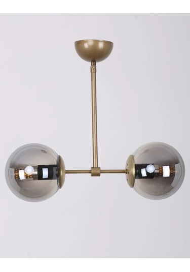 Libya 2'li Eskitme Füme Camlı Avize Çok Renkli