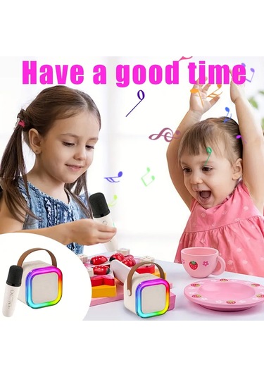 Mini Kablosuz Bluetooth Karaoke Hoparlör Kareoke Makinesi Mavi