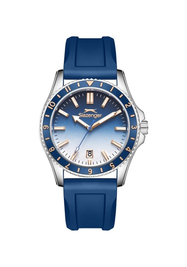 Slazenger Sl.09.2531.1.02 Silikon Kordon Çelik Kasa 10 Atm Suya Dayanıklı Lacivert Renk Erkek Kol Saati Metalik