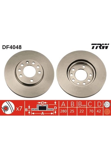 TRW DF4048 Fren Disk 569060 (WA836523) (Fiyat:2 Adet İçindir)