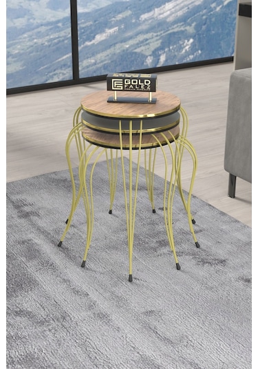 Zigon Sehpa C Lüx Çift Gold Efes