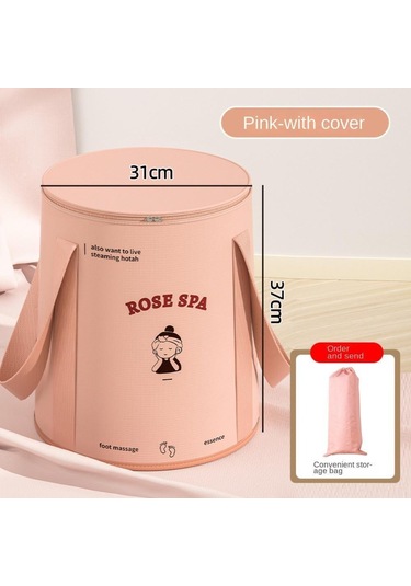 Vkemall Katlanabilir Ayak Banyo Küveti - Pembe, 5 Katmanlı Yalıtım, Sızdırmaz, Pratik Ve Çok Amaçlı Kullanım Pembe