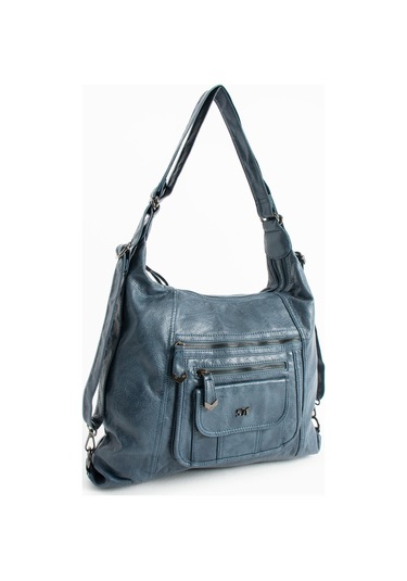 571 Collections Suni Deri Sırt Çantası Mavi Model: 571-13-13m MAvi