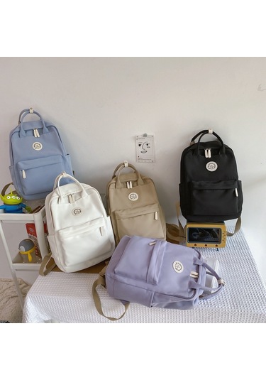 Dianziye Şık Ve Hafif Günlük Sırt Çantası - Geniş Kapasiteli Dayanıklı Nylon Okul Çantası Mavi MAvi