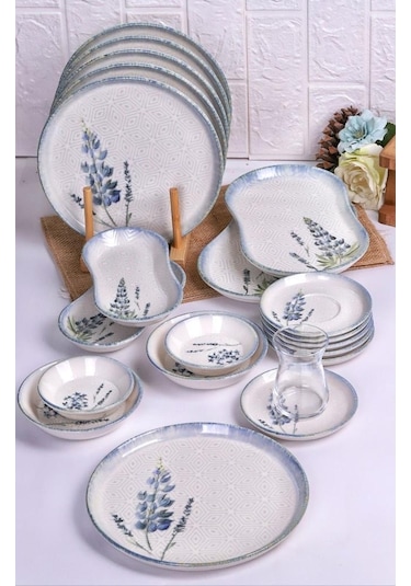 Bambum Lara - 26 Parça Porselen Kahvaltı Takımı Herb