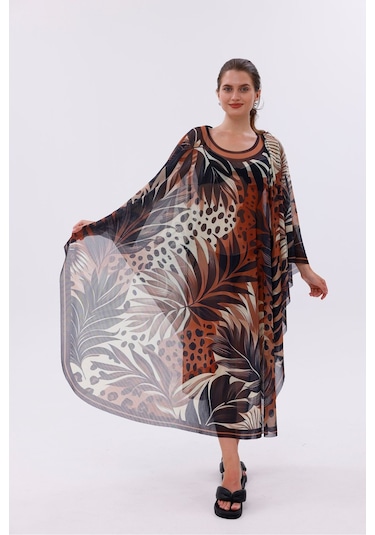 Tarzını Seç Kimono Pareo - Tesettür Pareo - Marmaris Model 240x135 Cm Çok Renkli