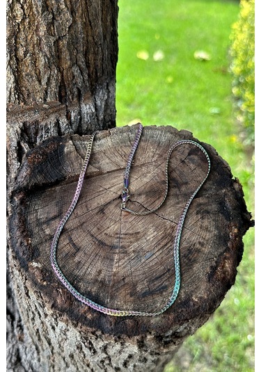 Vegas Tasarım Hasır Model 316l Renkli Paslanmaz Çelik 55cm Kolye