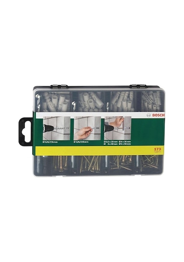 Bosch Dübel Vida Matkap Uçlu Sabitleme Aksesuar Seti 173 Parça