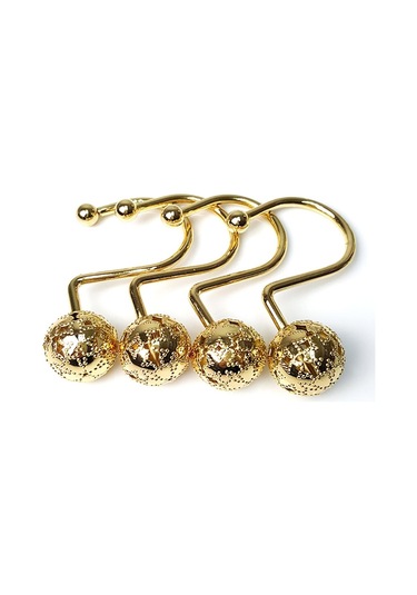 Suntek 12x Halka Banyo Aksesuarı Askı Kancası Tip 2 Duş Perdesi Kancaları Altın Çok Renkli