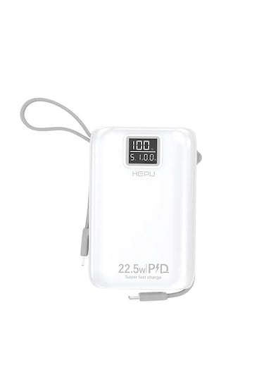 Hepu HP-A01 10.000 mAh 22.5 W Dijital Göstergeli Dahili Çoklu Kablolu Powerbank